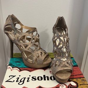 Jeweled Nude Heel